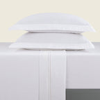 Biarritz - Sheet Set - Cotton Sateen - White / White