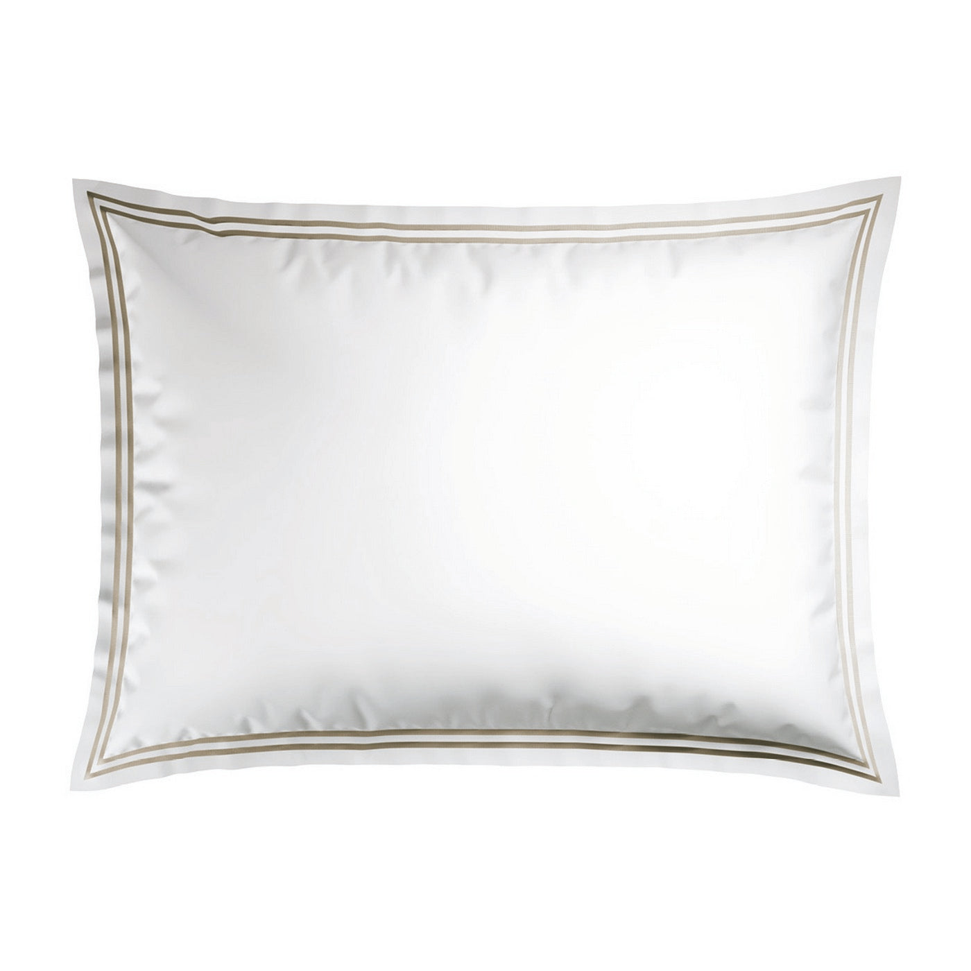 Biarritz - Set De 2 Taies D'Oreiller - Satin De Coton - Taupe / Blanc