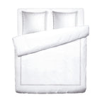 Biarritz - Duvet Cover + 1 Or 2 Pillowcase(s) - Cotton Satin - Gray / White