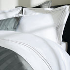 Biarritz - Set De 2 Taies D'Oreiller - Satin De Coton - Grey / Blanc