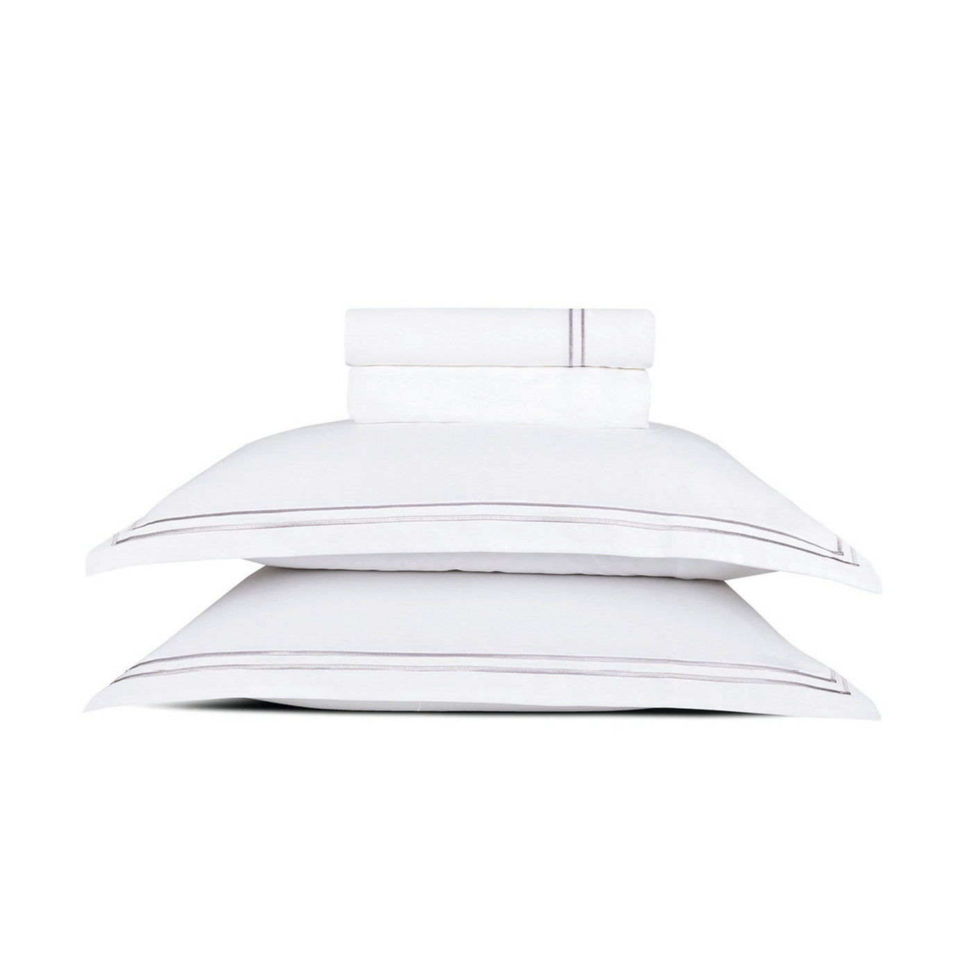 Biarritz - Sheet Set - Cotton Sateen - Gray / White
