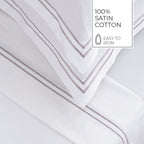 Biarritz - Sheet Set - Cotton Sateen - Gray / White
