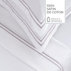 Biarritz - Sheet Set - Cotton Sateen - Gray / White
