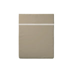 Biarritz - Flat Sheet - Cotton Satin - White / Taupe