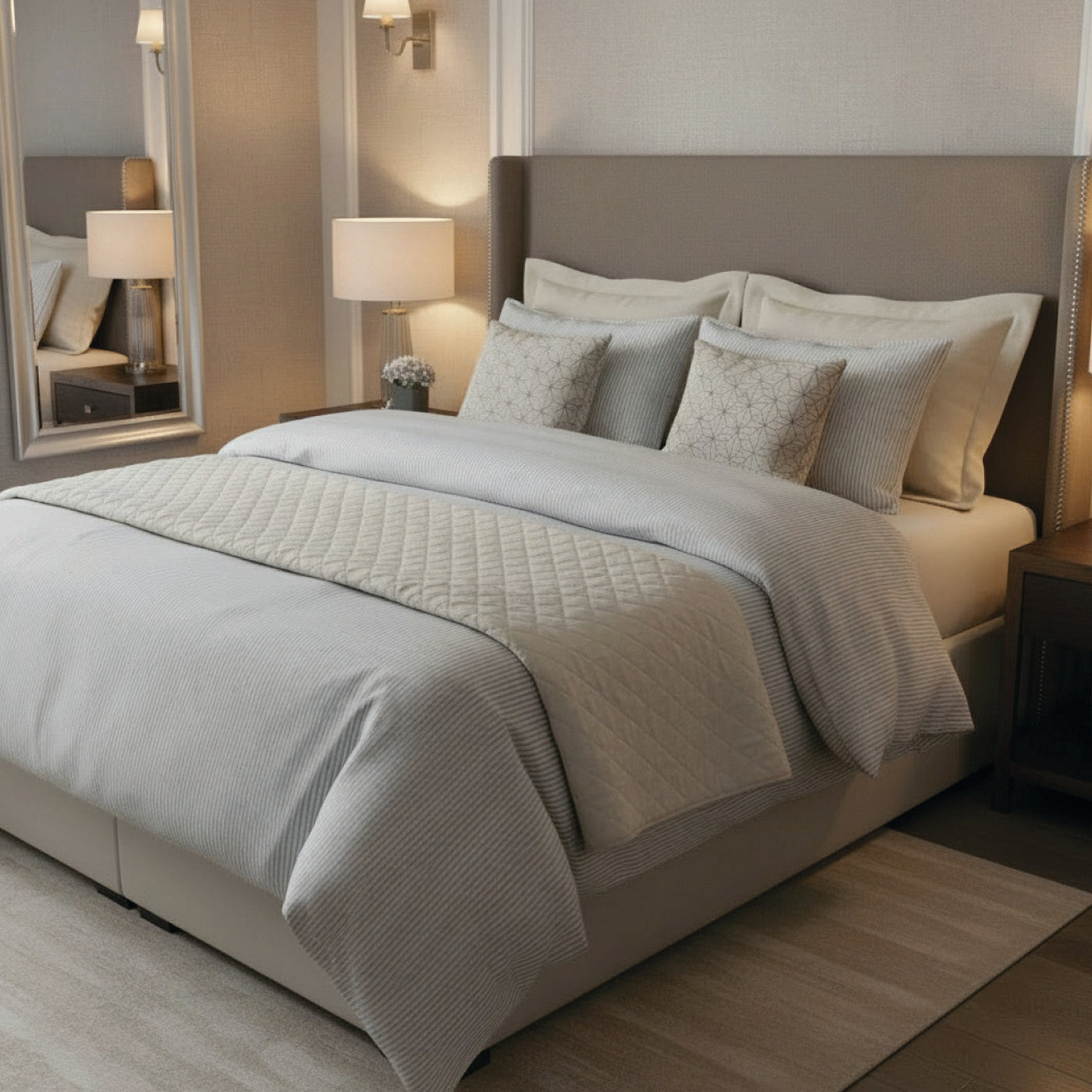 Grenoble - Drap Plat Coton Percale - Taupe