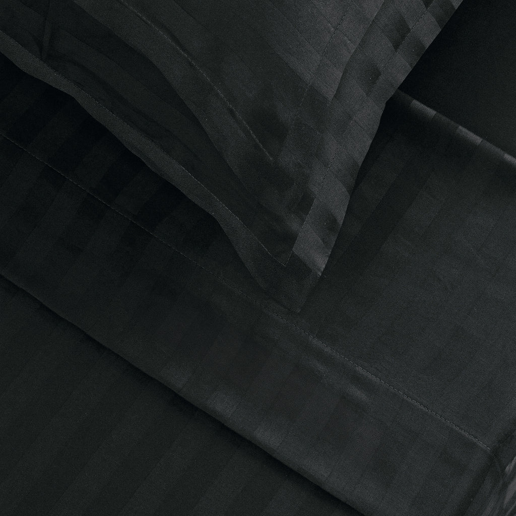Jacquard - Sábana Encimera - Satén de Algodón Rayas Dobby - Gris 03