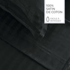 Jacquard - Sábana Encimera - Satén de Algodón Rayas Dobby - Gris 03