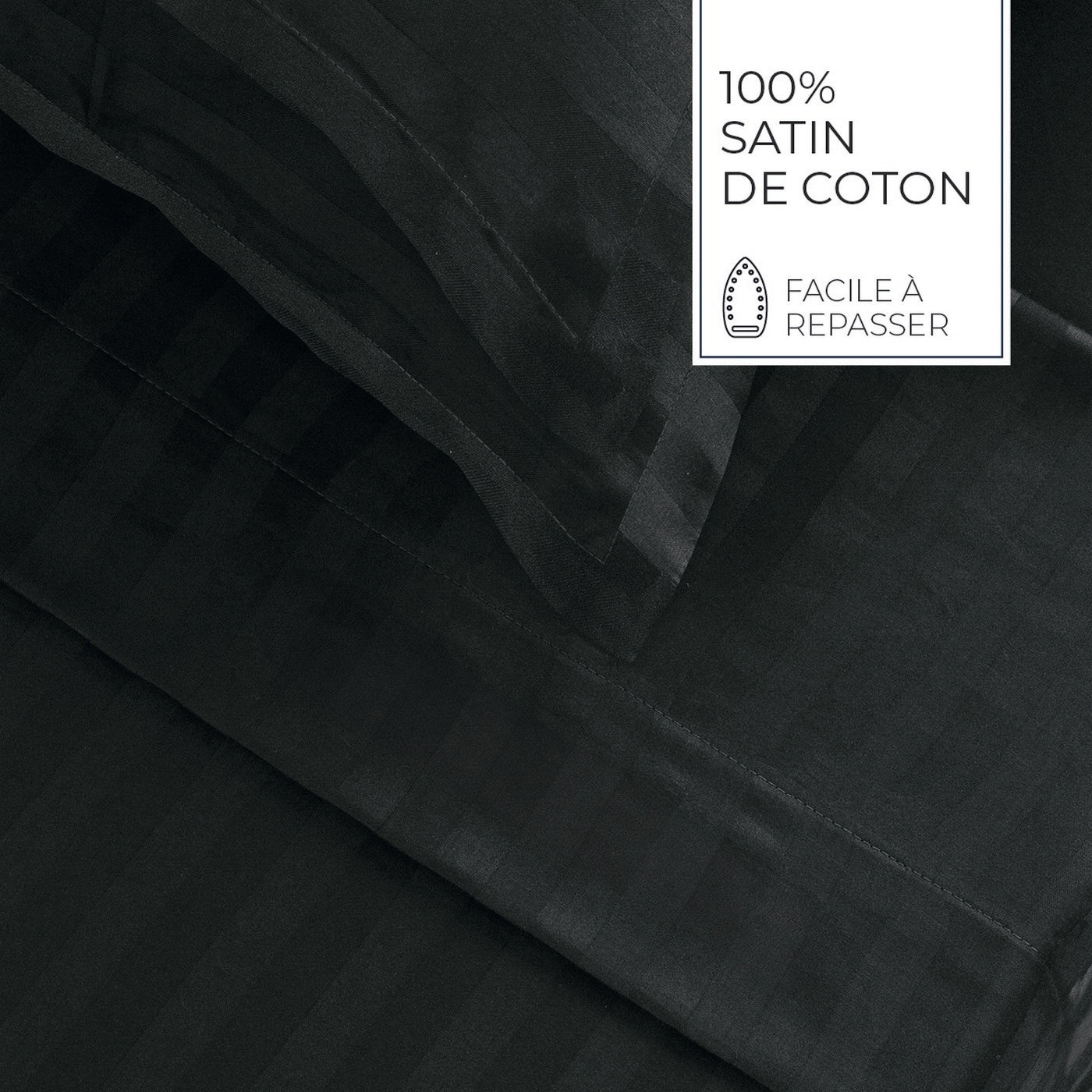 Jacquard - Sábana Encimera - Satén de Algodón Rayas Dobby - Gris 03
