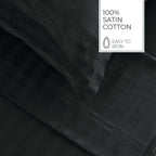Jacquard - Sheet Set - Dobby Woven Stripe Cotton Sateen - Gray 03