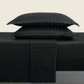 Jacquard - Sheet Set - Dobby Woven Stripe Cotton Sateen - Gray 03