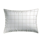 Simples Carreaux - Set De 2 Taies D'Oreiller - Satin De Coton - Blanc / Taupe