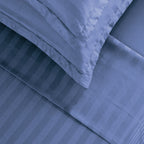 Jacquard - Sábana Encimera - Algodón Raso Dobby Rayas - Azul 06