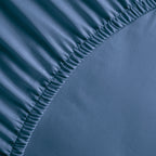 Plain - Fitted Sheet - Cotton Satin - Blue 06