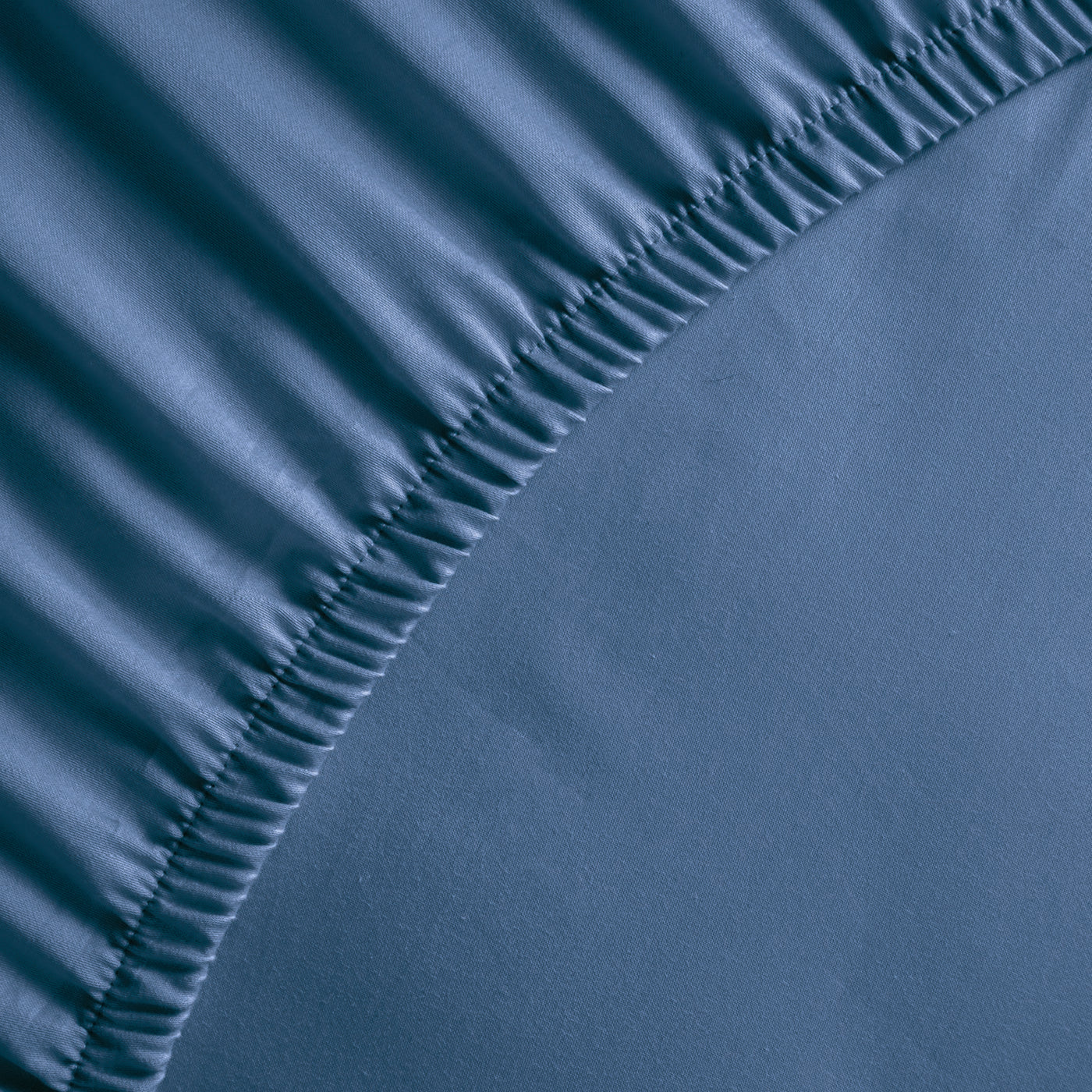Plain - Fitted Sheet - Cotton Satin - Blue 06