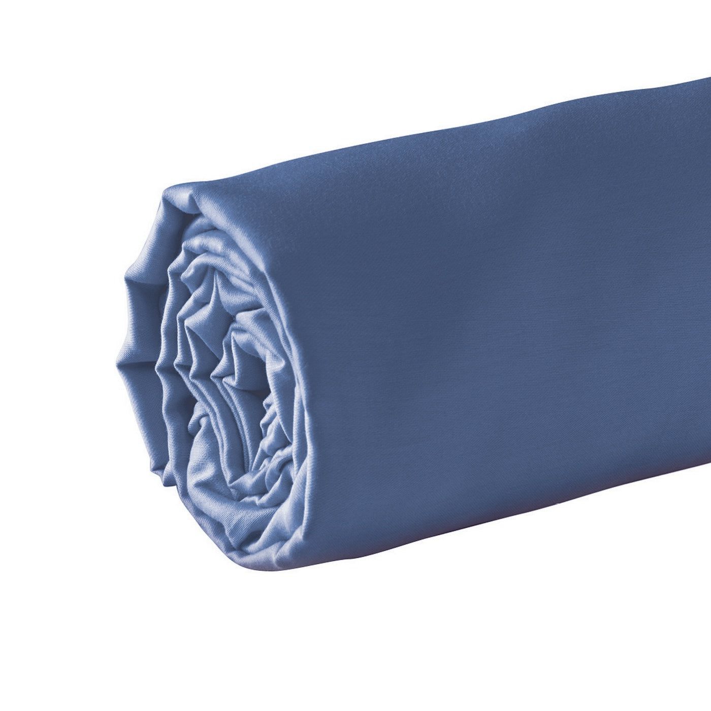 Plain - Fitted Sheet - Cotton Satin - Blue 06