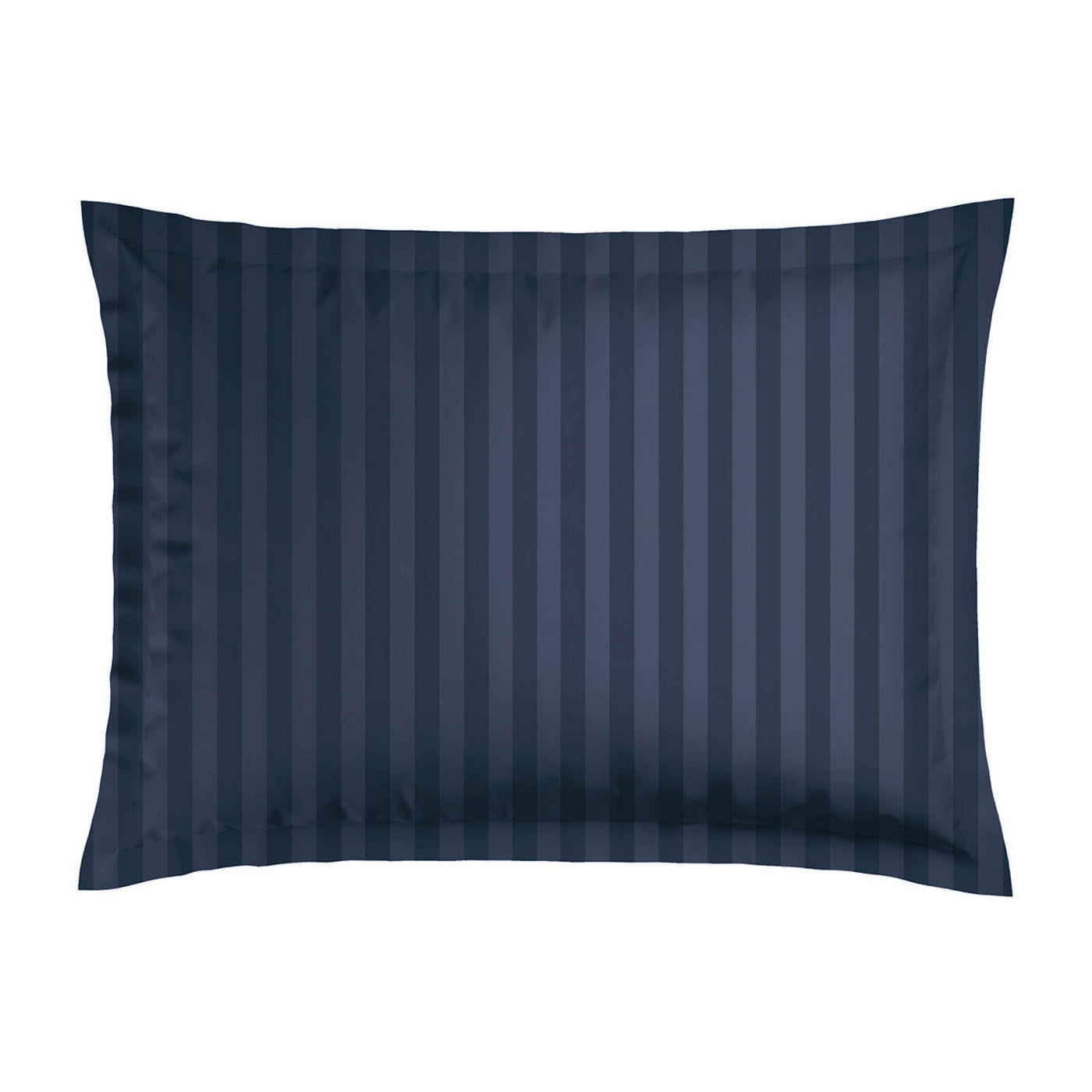 Jacquard - Set of 2 Pillowcases - Dobby Woven Striped Cotton Satin - Blue 11