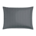 Jacquard - Juego de 2 Fundas de Almohada - Satén de Algodón Tejido Dobby a Rayas - Gris 02