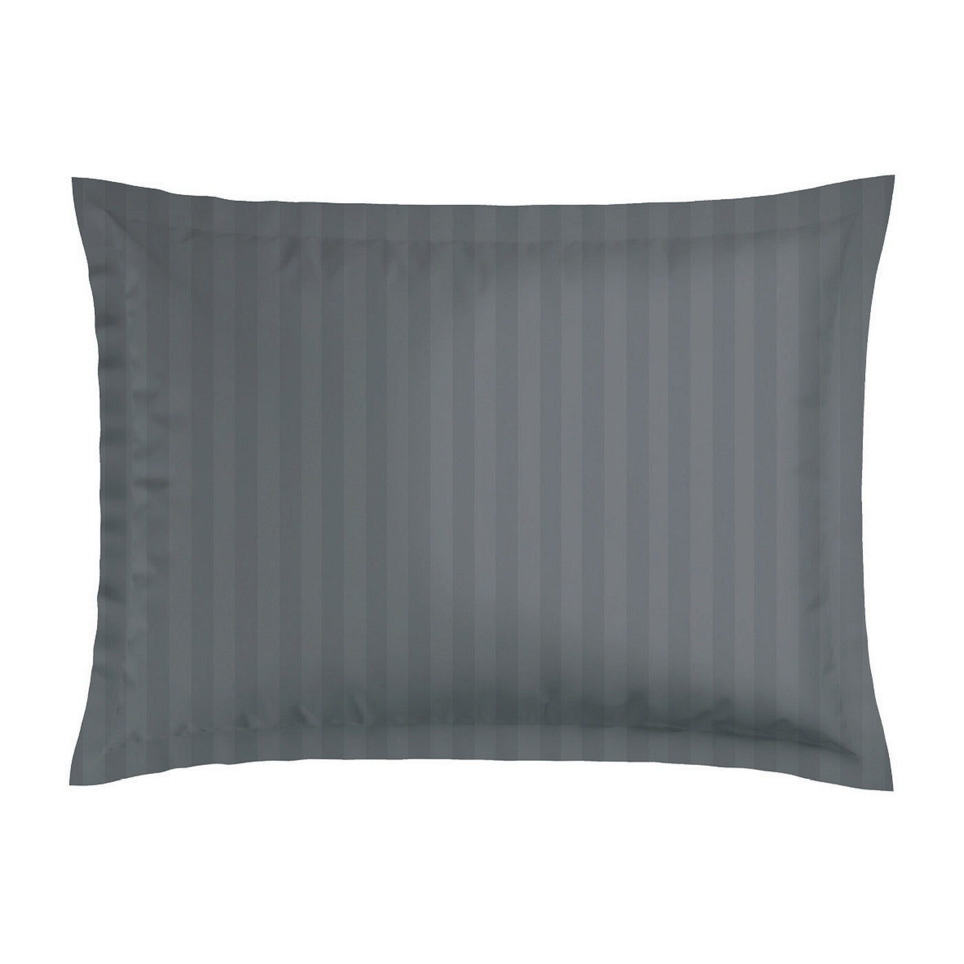 Jacquard - Juego de 2 Fundas de Almohada - Satén de Algodón Tejido Dobby a Rayas - Gris 02