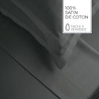 Jacquard - Sheet Set - Dobby Woven Stripe Cotton Sateen - Gray 02
