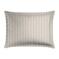 Jacquard - Set of 2 Pillowcases - Dobby Woven Striped Cotton Satin - Taupe 01