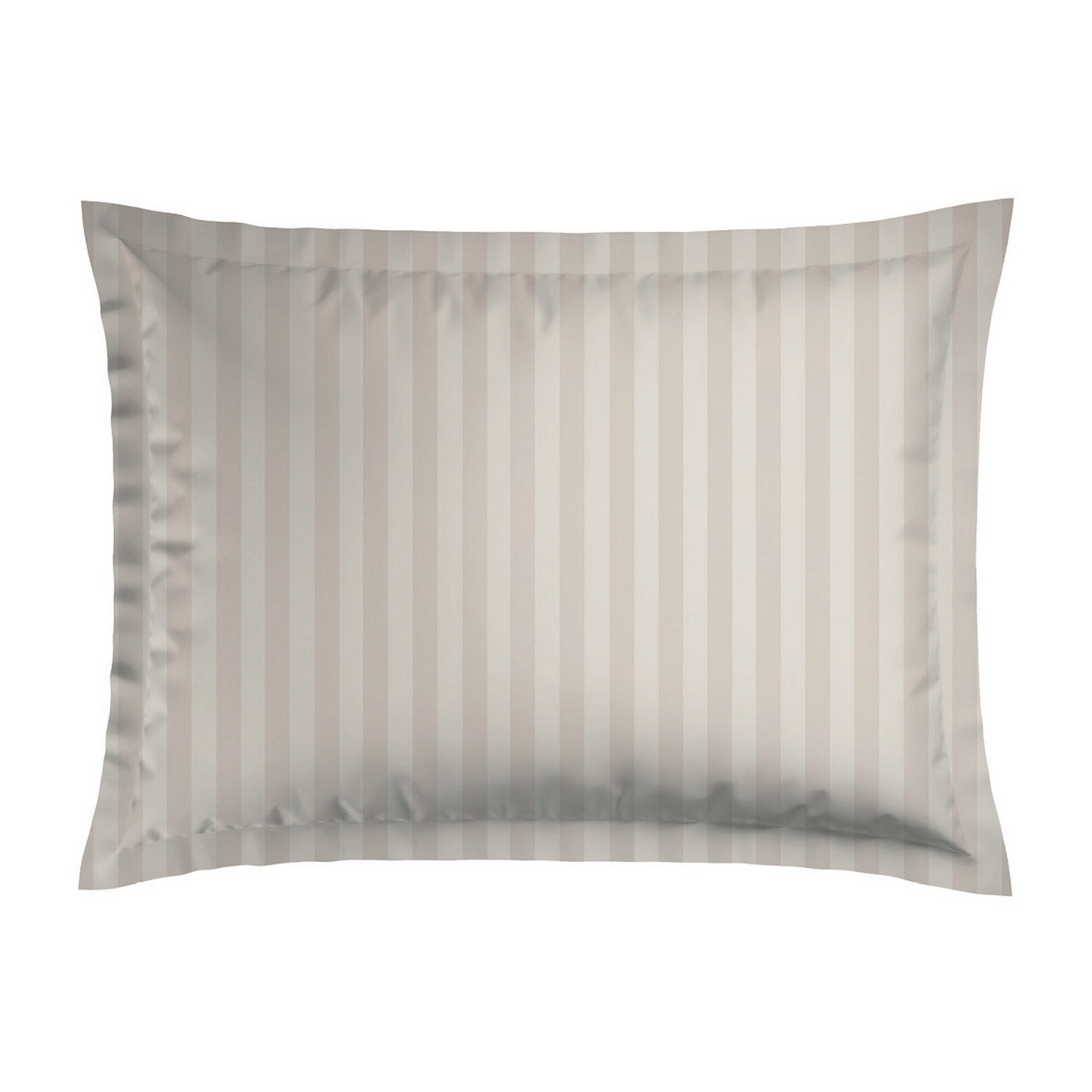 Jacquard - Set of 2 Pillowcases - Dobby Woven Striped Cotton Satin - Taupe 01
