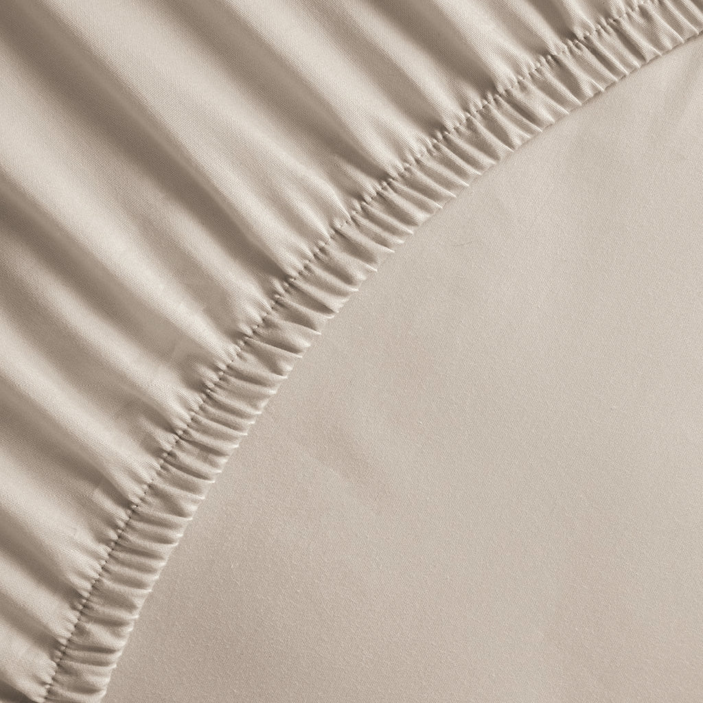 Plain - Fitted Sheet - Cotton Satin - Taupe 01