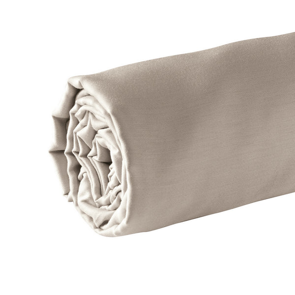Uni - Drap-Housse - Satin De Coton - Taupe 01
