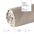 Plain - Fitted Sheet - Cotton Satin - Taupe 01