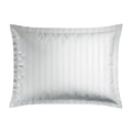 Jacquard - Set of 2 Pillowcases - Dobby Woven Striped Cotton Satin - White 01