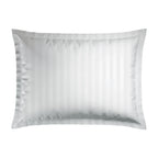 Jacquard - Set of 2 Pillowcases - Dobby Woven Striped Cotton Satin - White 01
