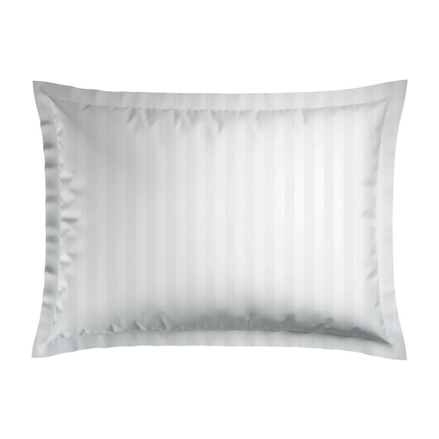 Jacquard - Set of 2 Pillowcases - Dobby Woven Striped Cotton Satin - White 01