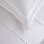 Jacquard - Sheet Set - Dobby Woven Stripe Cotton Sateen - White 01