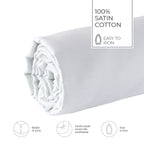 Unicolor - Sábana Bajera - Satén de Algodón - Blanco 01