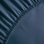 Plain - Fitted Sheet - Cotton Satin - Blue 11
