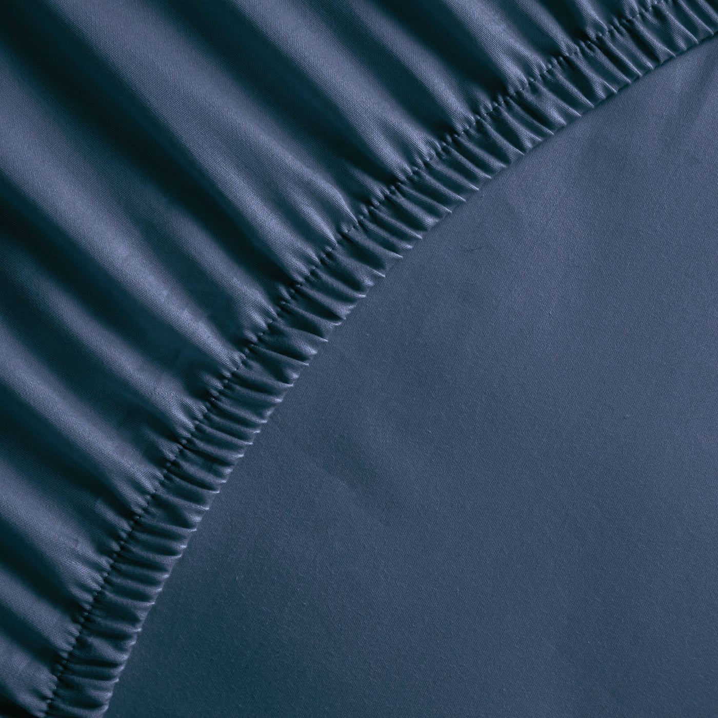 Plain - Fitted Sheet - Cotton Satin - Blue 11