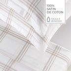 Apolline - Funda de almohada - Satén de algodón - Taupe