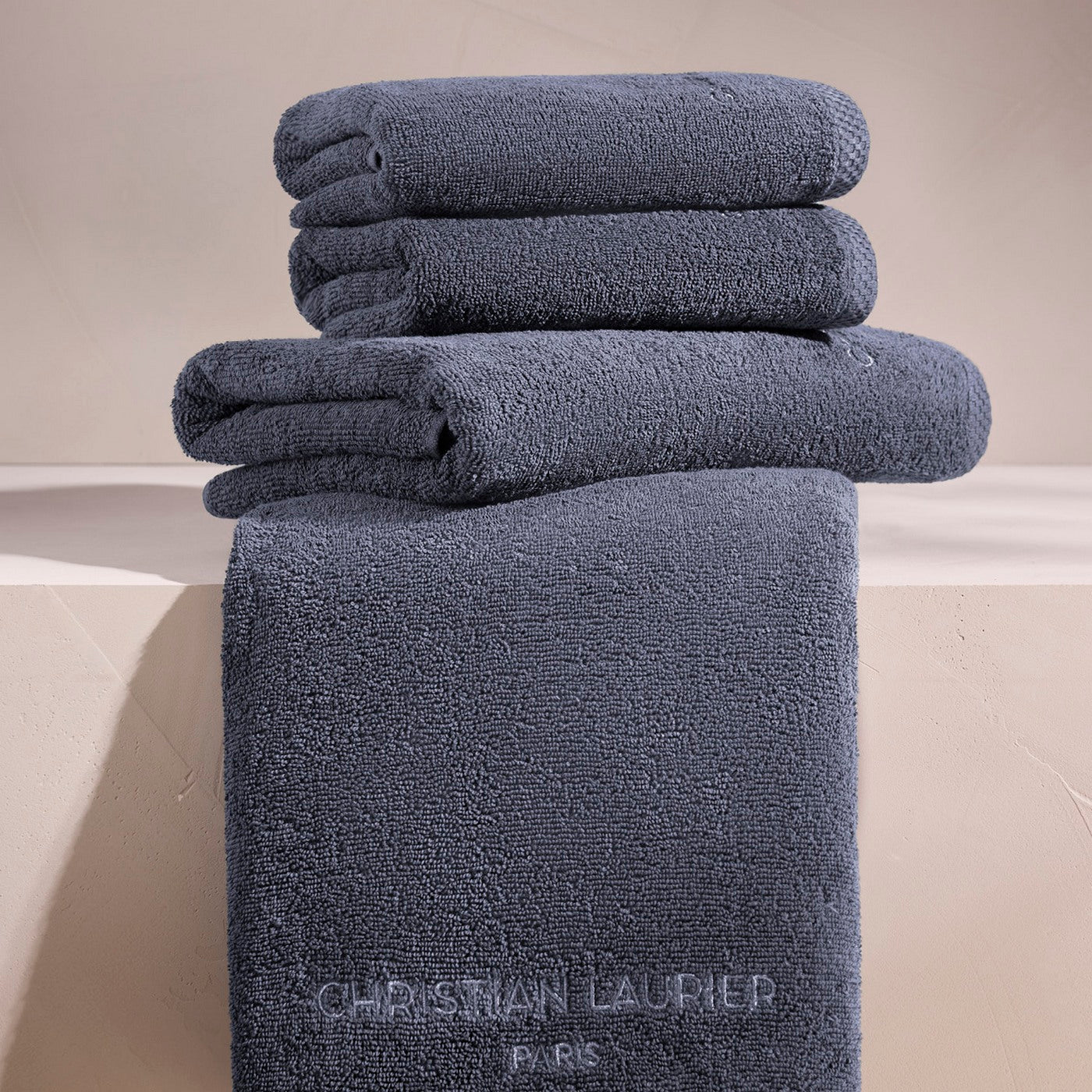 Oasis - Toalla de baño de algodón peinado Lt - Azul Gris