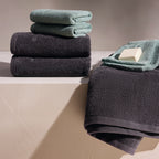 Oasis - Ensemble Complet De Linge De Bain Coton Peigné Lt - Vert Bouteille
