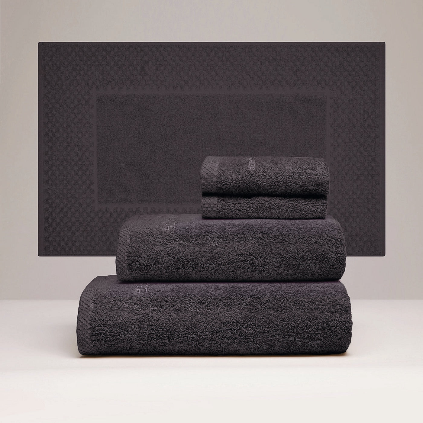 Oasis - Juego completo de ropa de baño de algodón peinado Lt - Gris oscuro