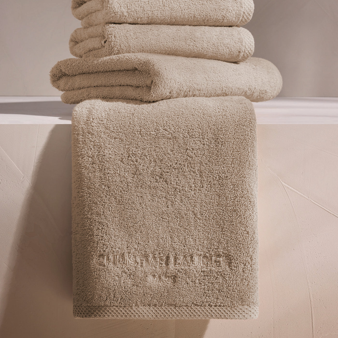 Oasis - Gant De Toilette Coton Peigné Lt - Taupe