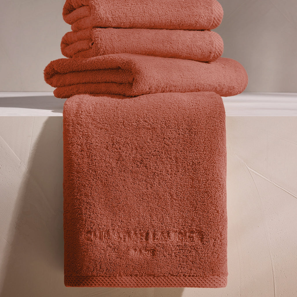 Oasis - Serviette + Drap De Bain Coton Peigné Lt - Terracotta