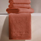 Oasis - Serviette + Drap De Bain Coton Peigné Lt - Terracotta