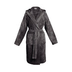 Liso - Albornoz de terciopelo de algodón con capucha - Gris oscuro