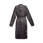 Liso - Albornoz de terciopelo de algodón con capucha - Gris oscuro