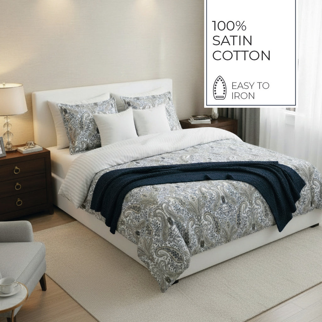Palais Oriental - Housse De Couette + 1 Ou 2 Taie(S) D'Oreiller - Satin De Coton - Taupe