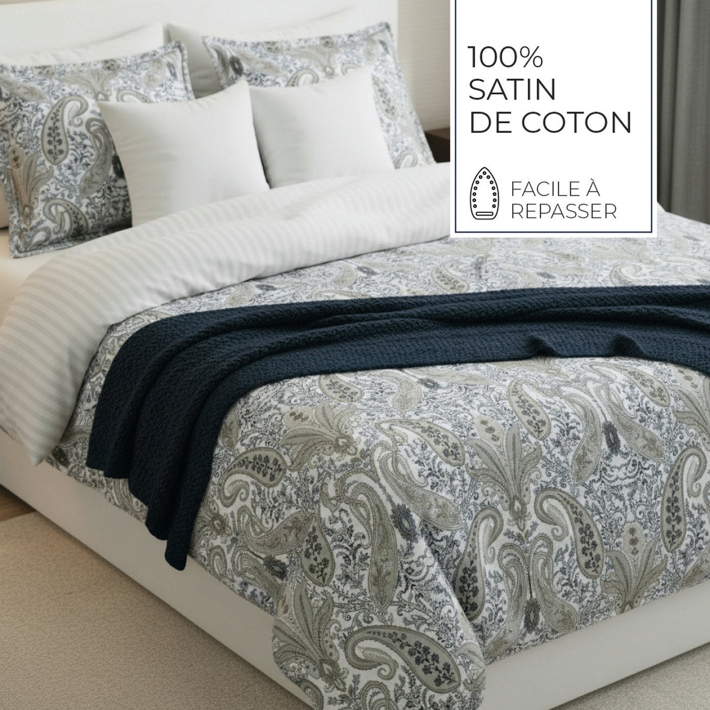 Palais Oriental - Funda de almohada - Satén de algodón - Taupe