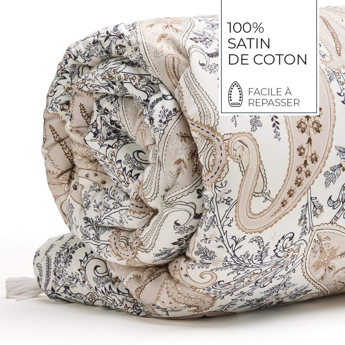 Palais Oriental - Quilt With Tassels - Cotton Sateen - Taupe