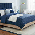 Eclipse Fleuri - Duvet Cover + 1 Or 2 Pillowcase(s) - Cotton Satin - Blue