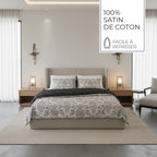 Persian Elegance - Funda nórdica + 1 o 2 fundas de almohada - Satén de algodón - Beige