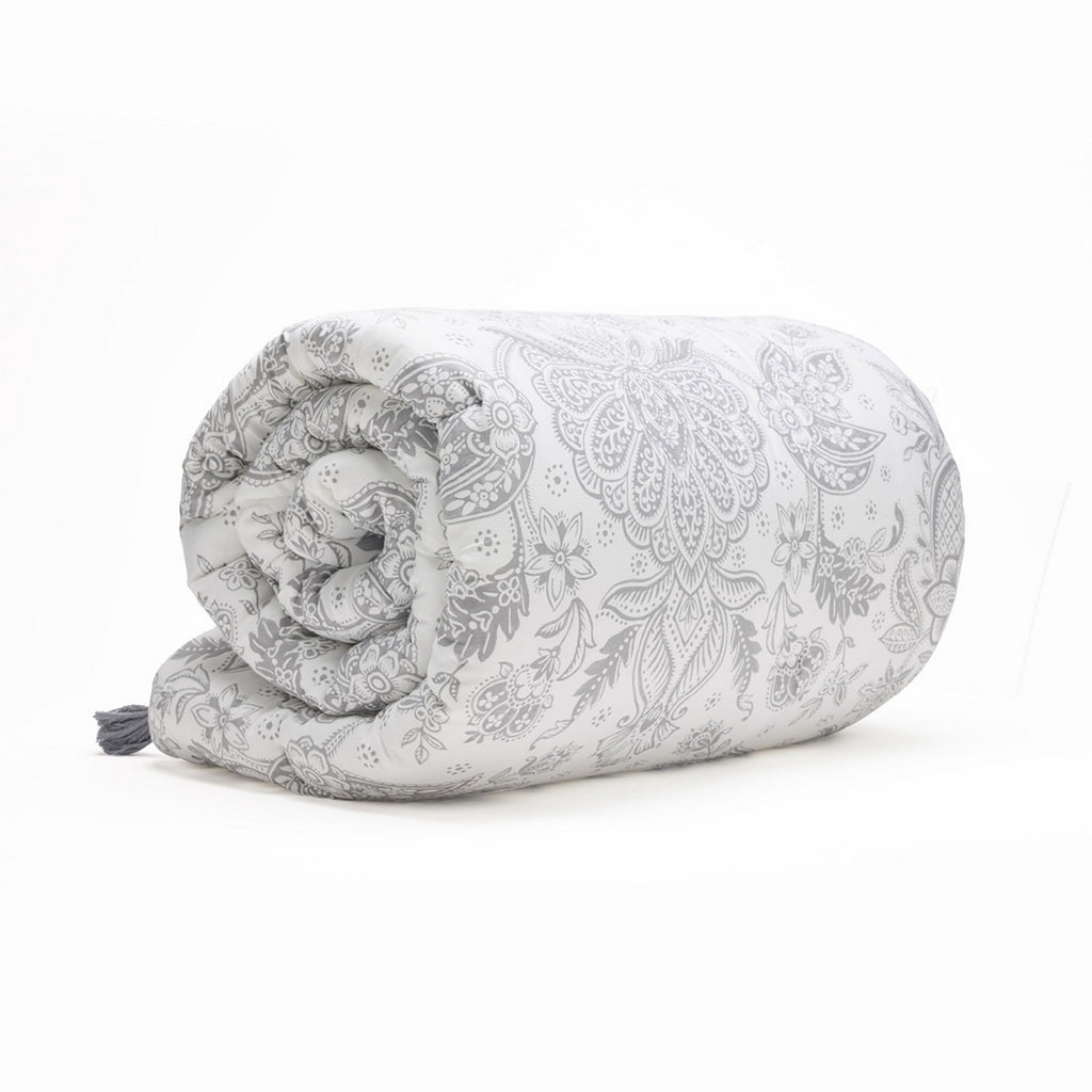 Persian Elegance - Quilt With Tassels - Cotton Satin - Beige